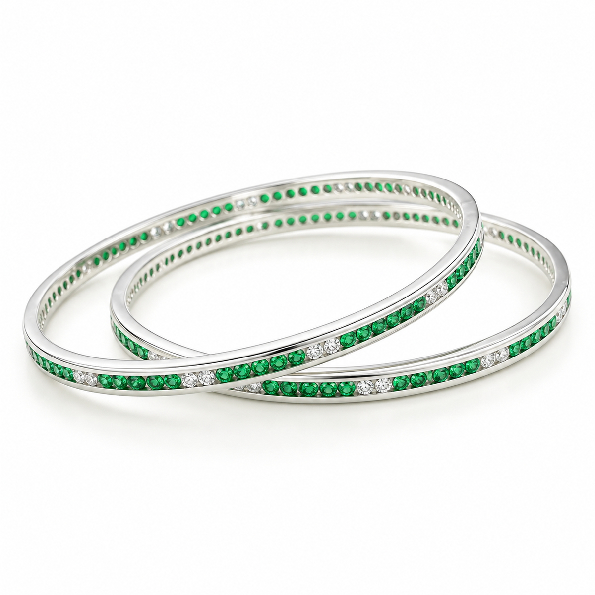 Emerald Tennis Bangle Set
