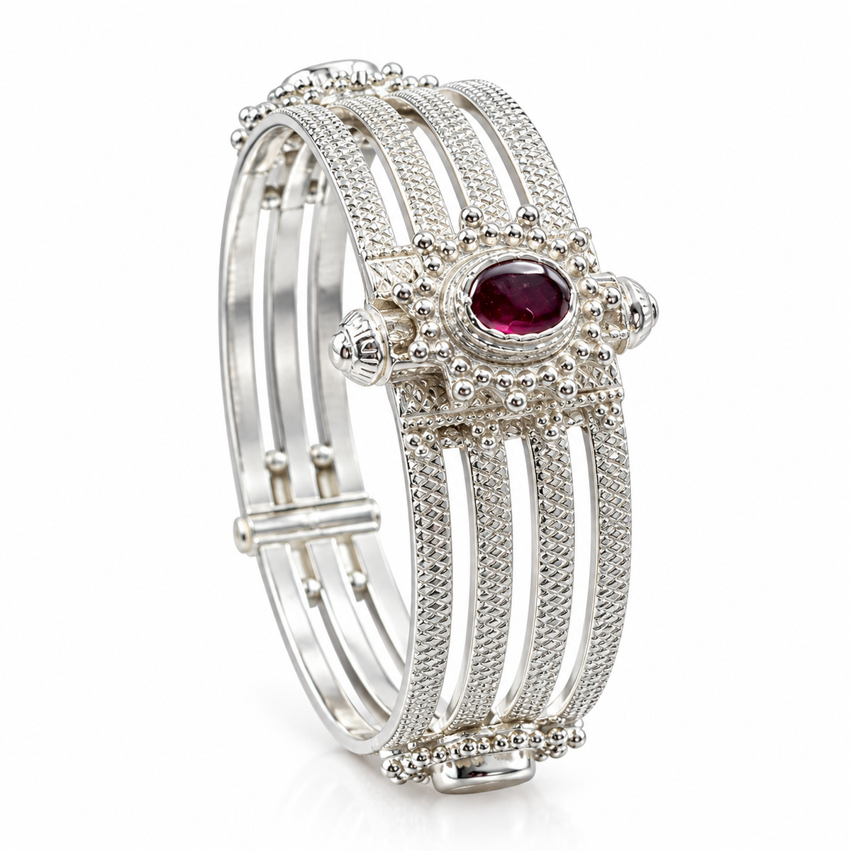 Vintage Garnet Multi-Band Bangle