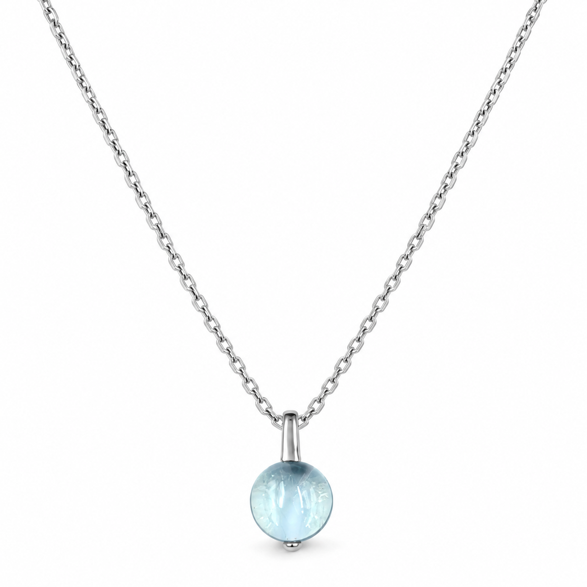 Blue Crystal Ball Pendant Chain