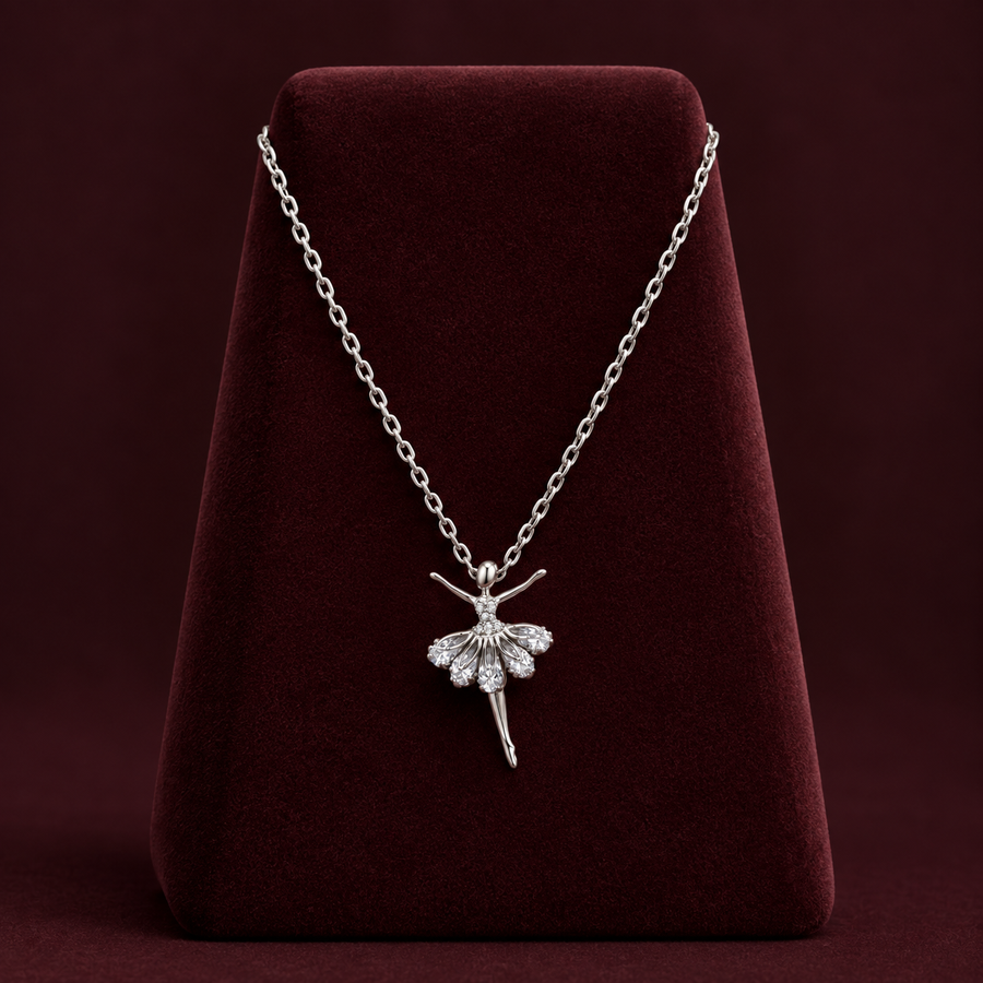 Crystal Ballerina Pendant Chain
