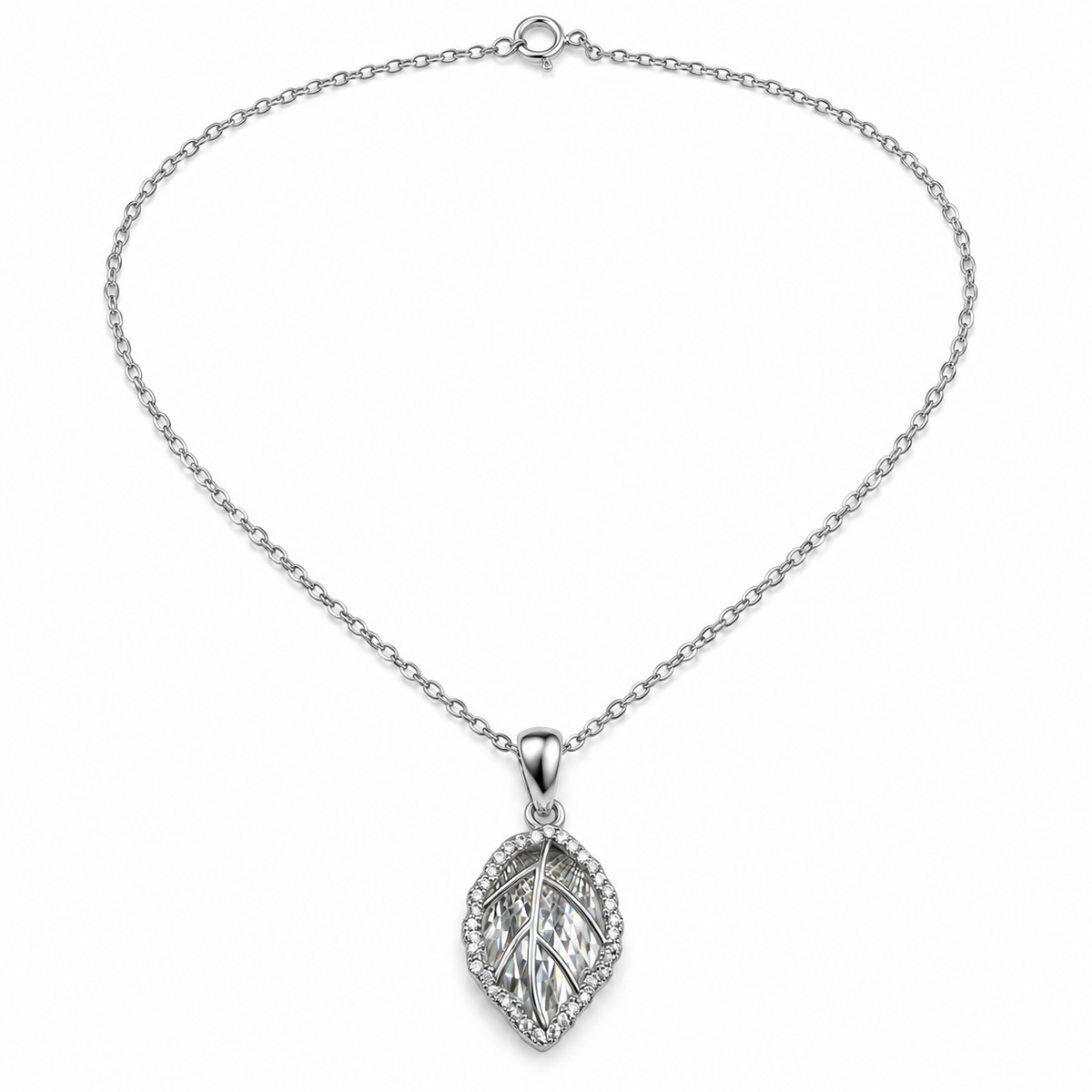 Leaf Crystal Pendant Chain