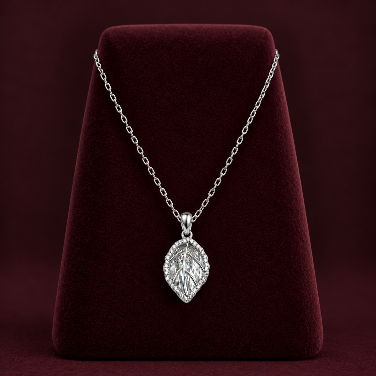 Leaf Crystal Pendant Chain