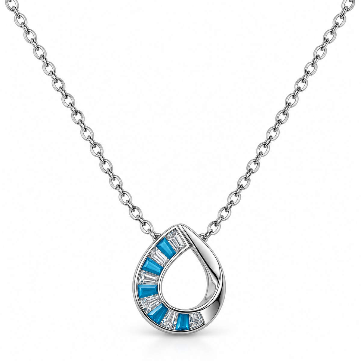 Blue Radiance Teardrop Necklace