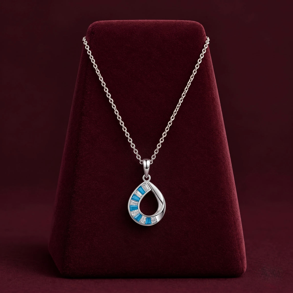 Blue Radiance Teardrop Necklace