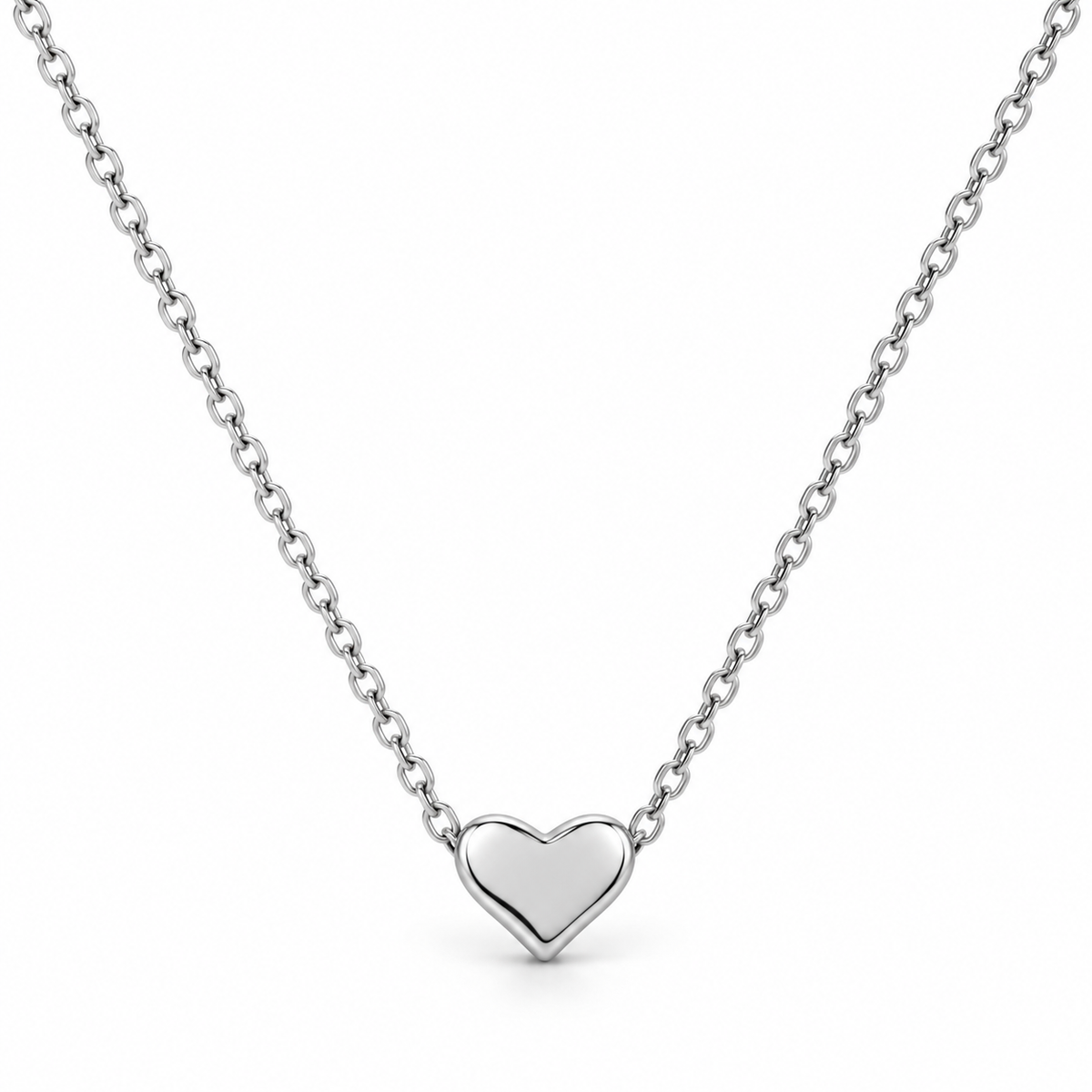 Classic Heart Silver Necklace