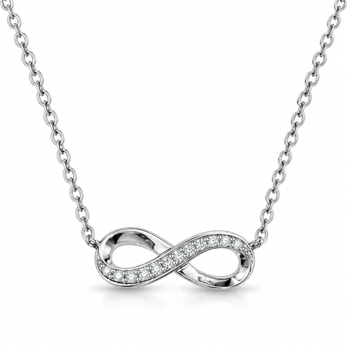 Infinity Sparkle Silver Necklace