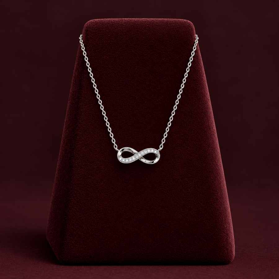 Infinity Sparkle Silver Necklace