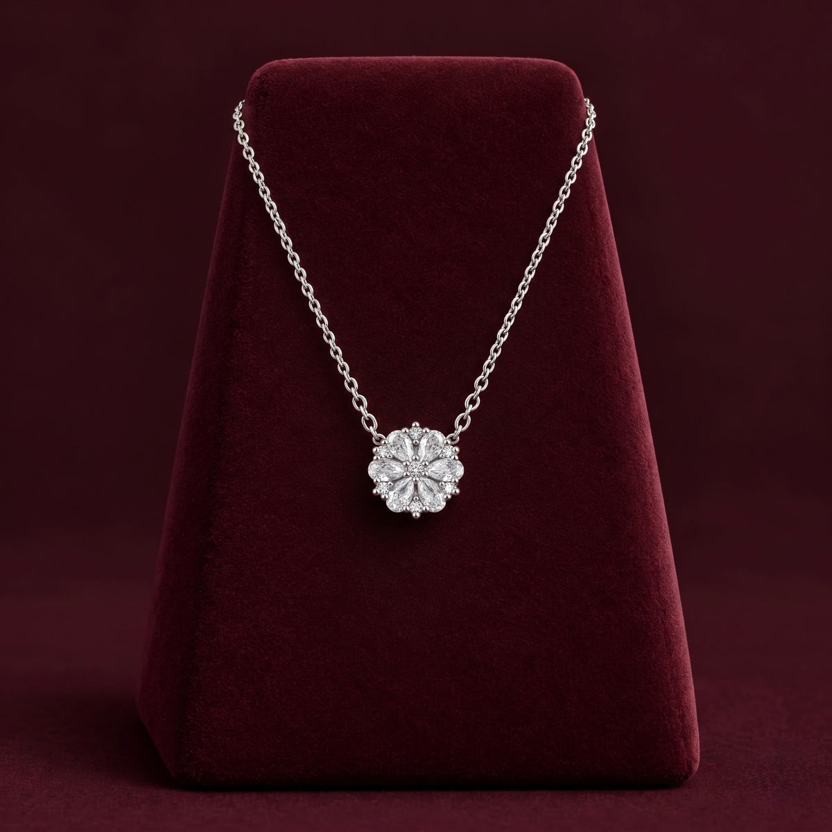 Blooming Floral Silver Necklace