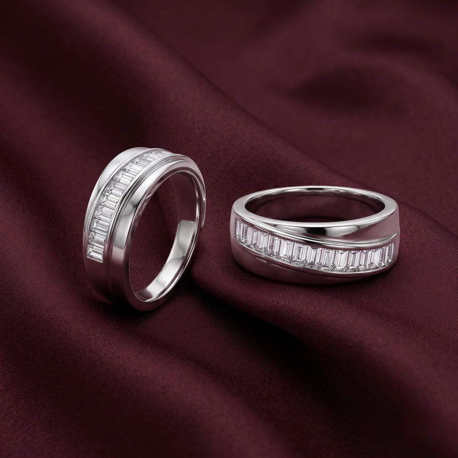 Classic Baguette Couple Rings