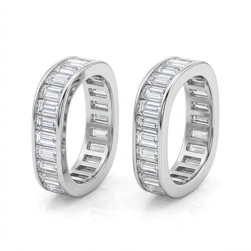 Baguette Diamond Couple Rings