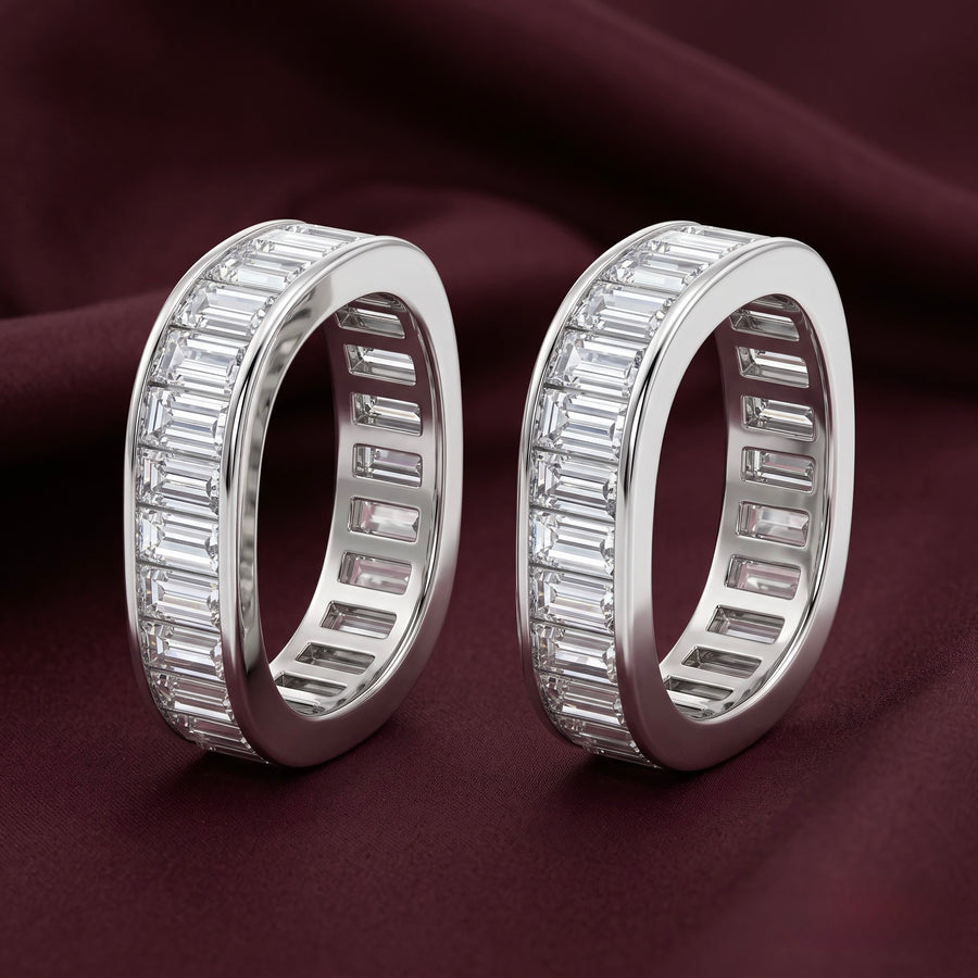 Baguette Diamond Couple Rings