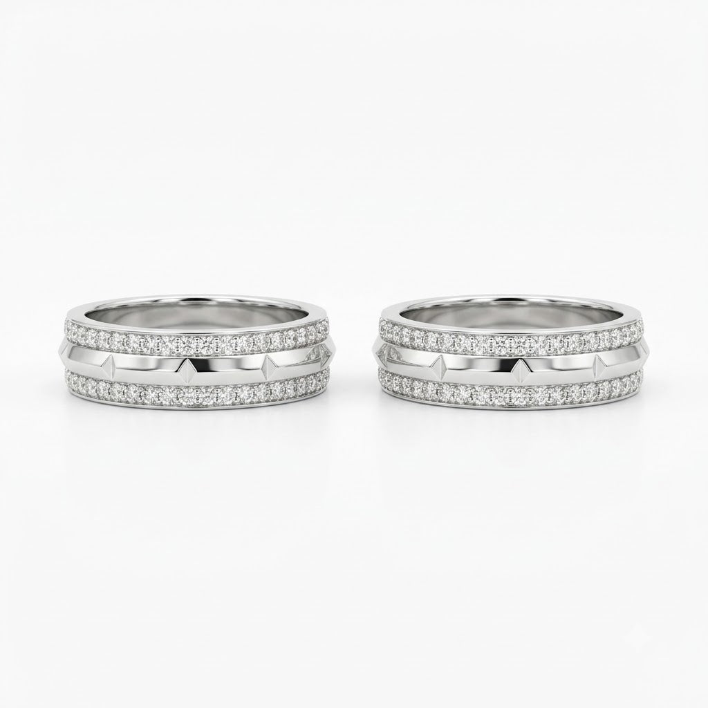 Diamond Accent Couple Rings
