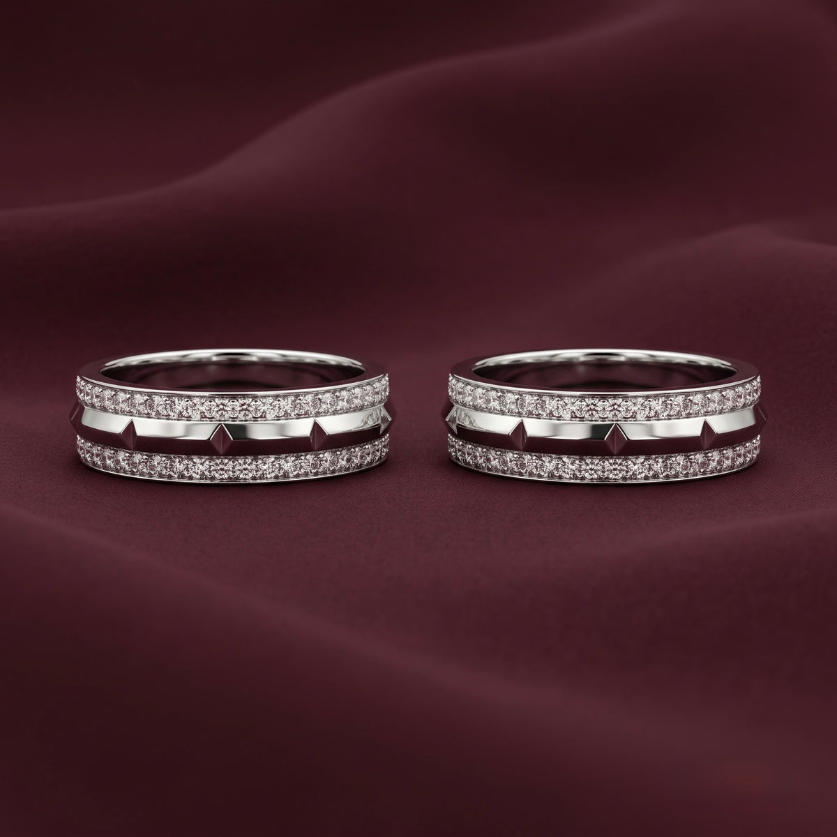 Diamond Accent Couple Rings
