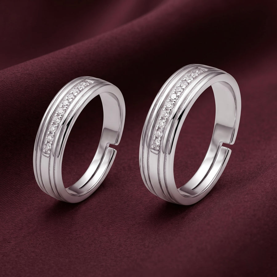 Elegant Silver Couple Rings