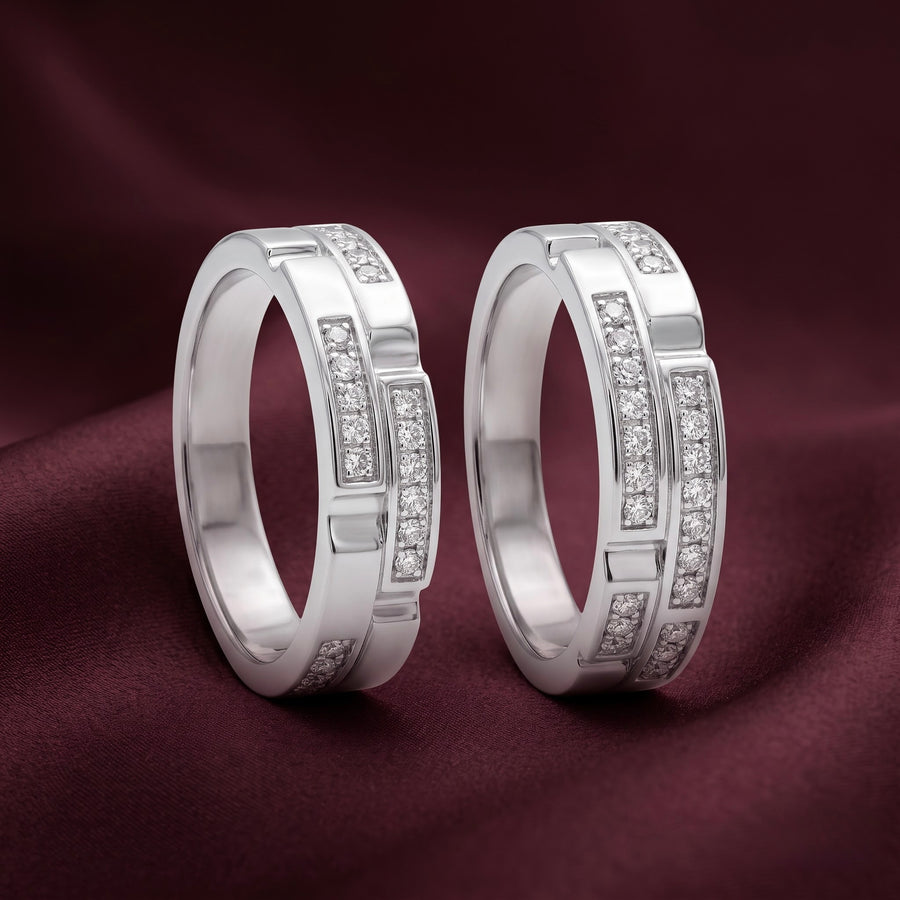 Elegant Silver Couple Rings
