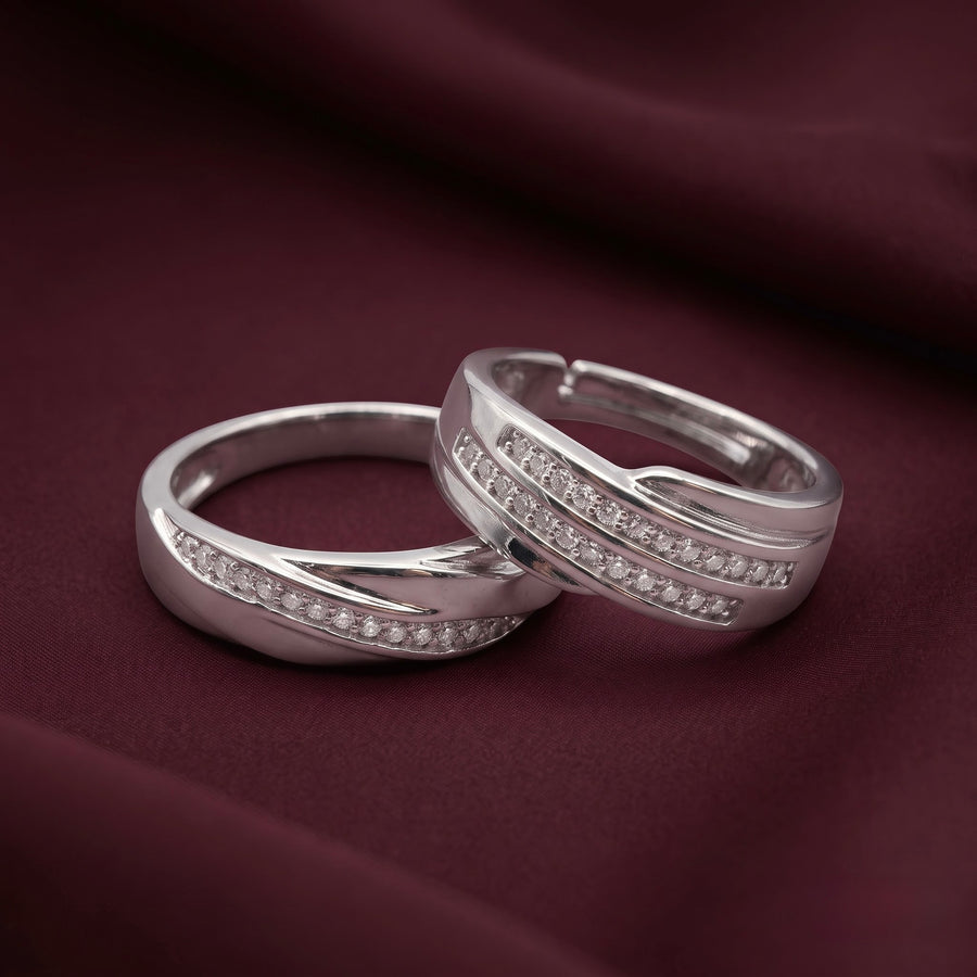 Elegant Silver Couple Rings