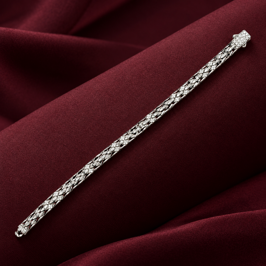 Elegant Silver Mesh Link Bracelet