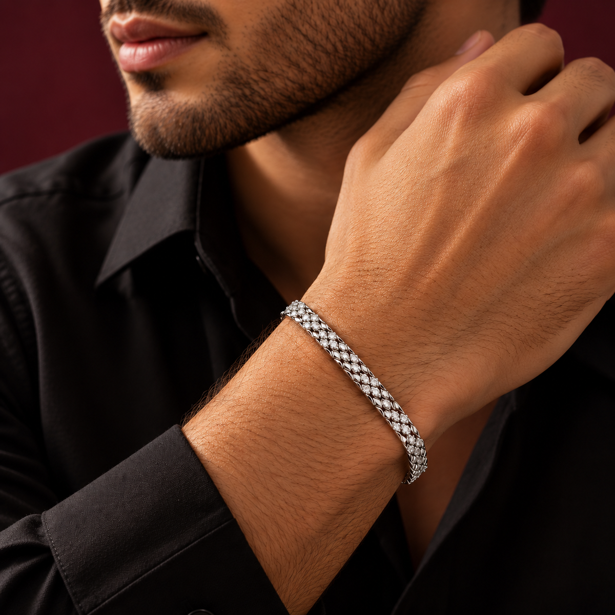 Elegant Silver Mesh Link Bracelet