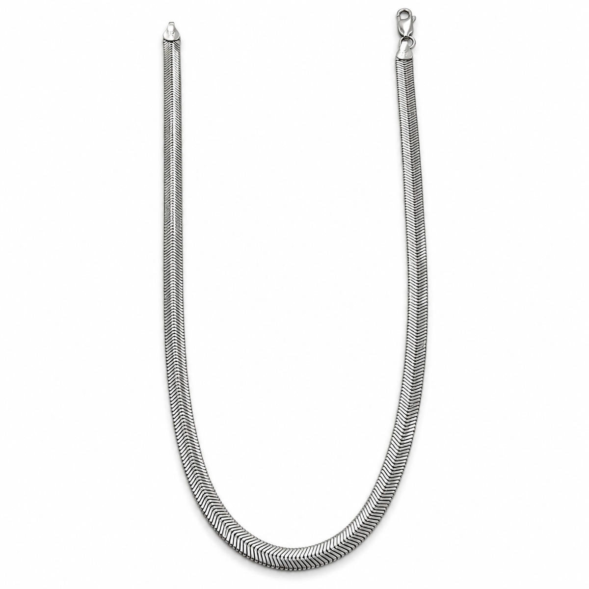 Classic Silver-Tone Herringbone Snake  Chain for Men