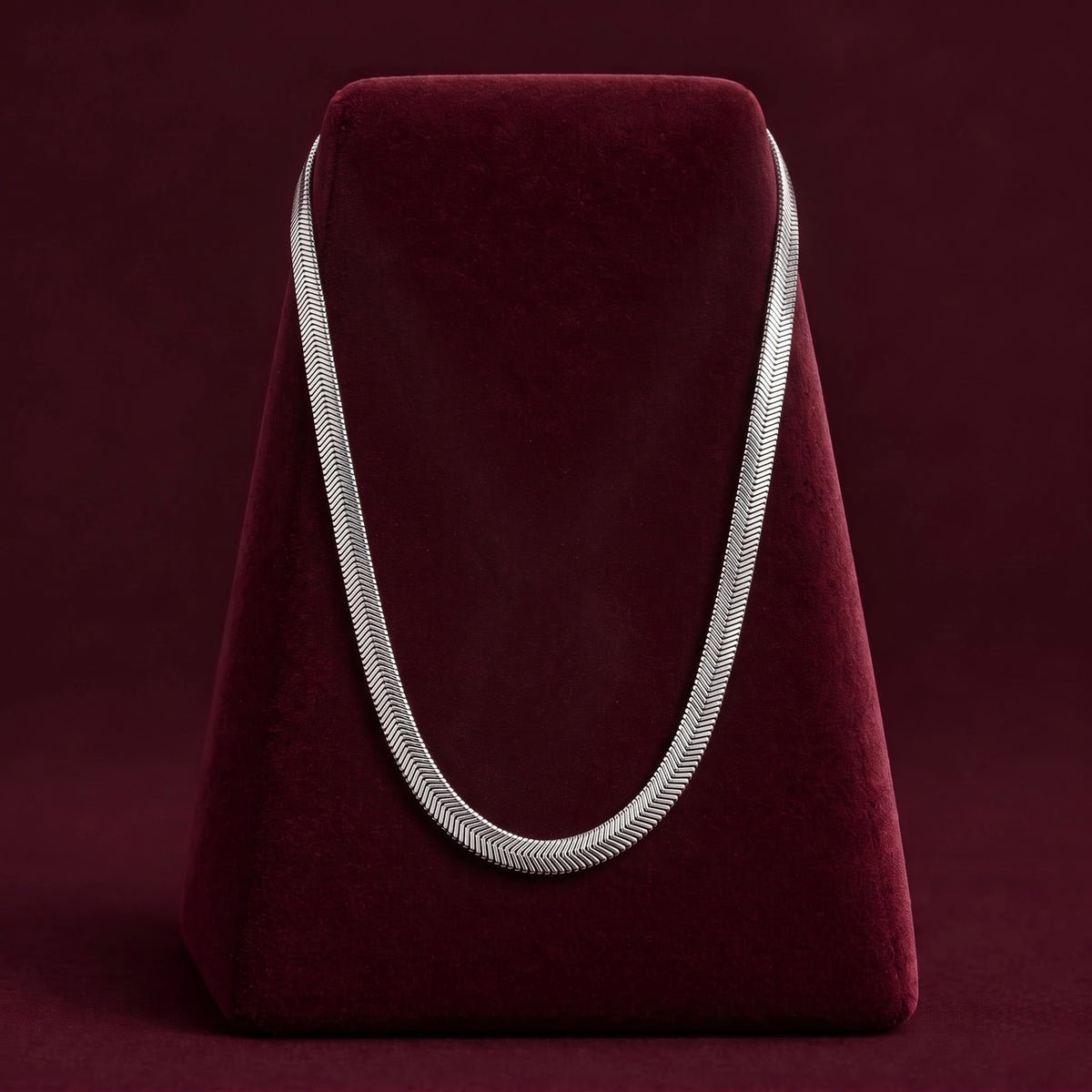 Classic Silver-Tone Herringbone Snake  Chain for Men