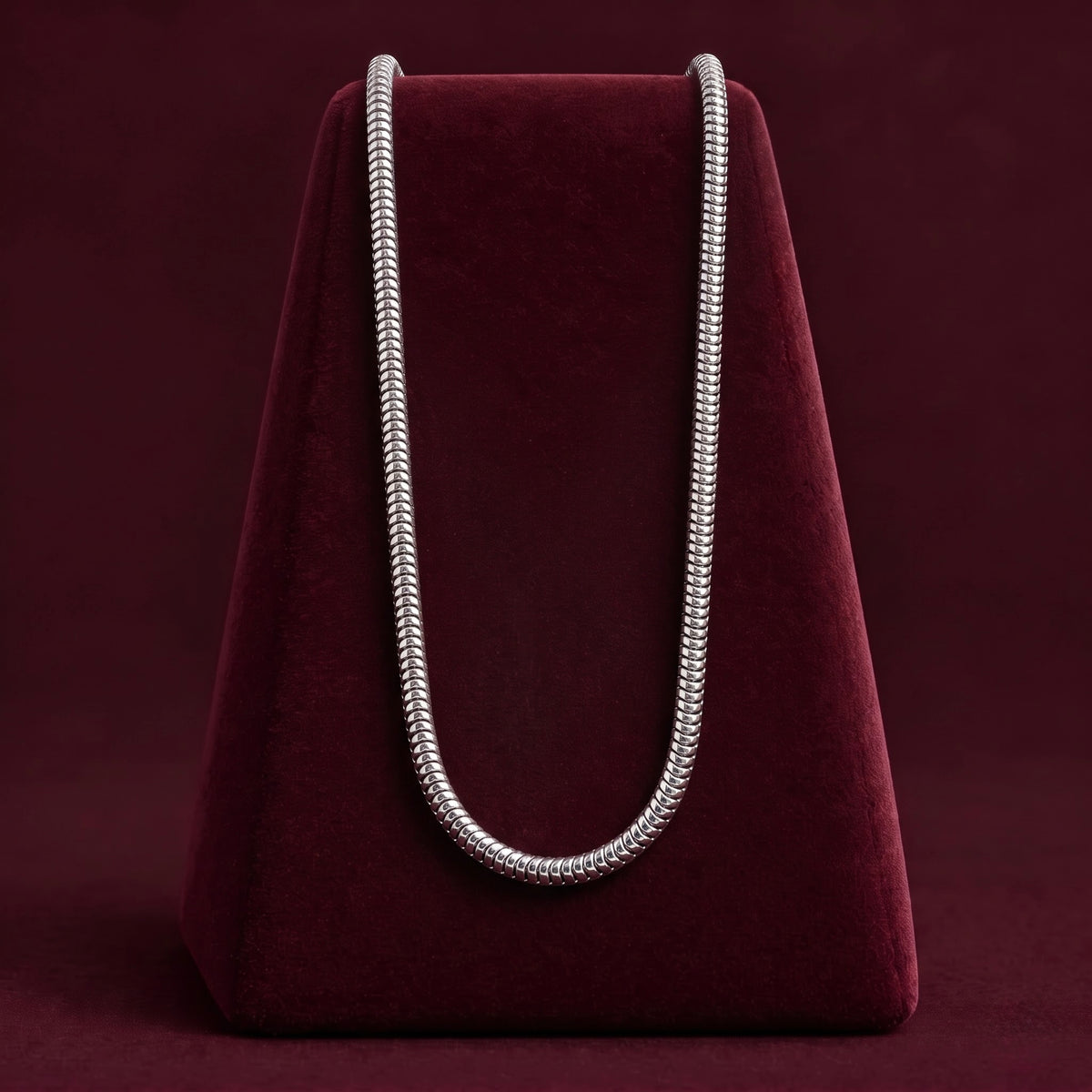 Classic Silver-Tone Snake Link Chain for Men ( Non Sterling ) HUID hallmark