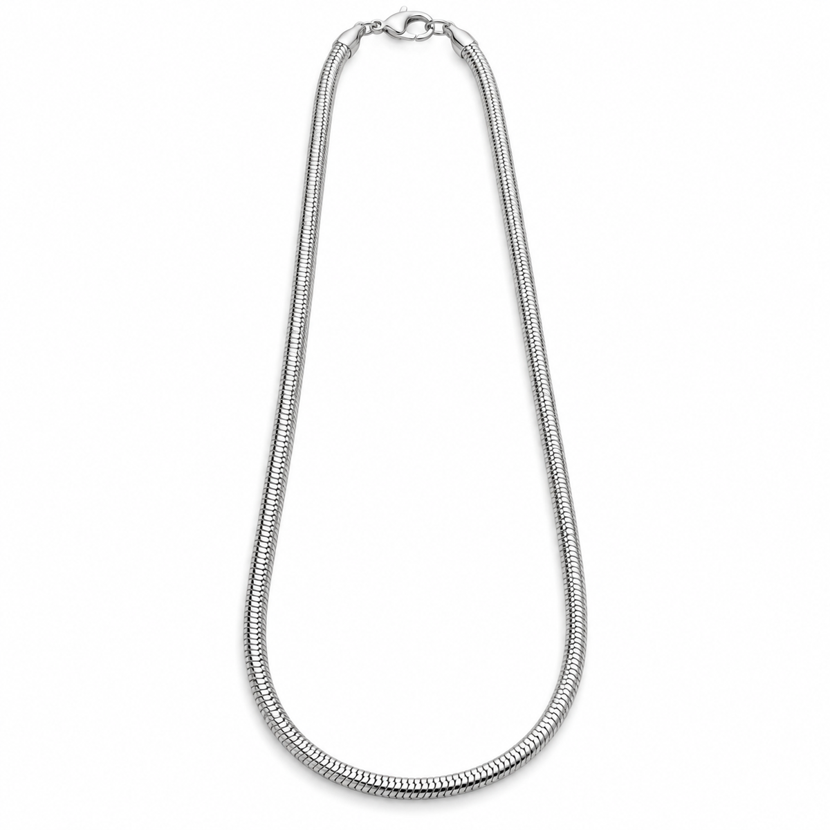 Classic Silver-Tone Snake Chain for Men ( Non Sterling ) With HUID hallmark