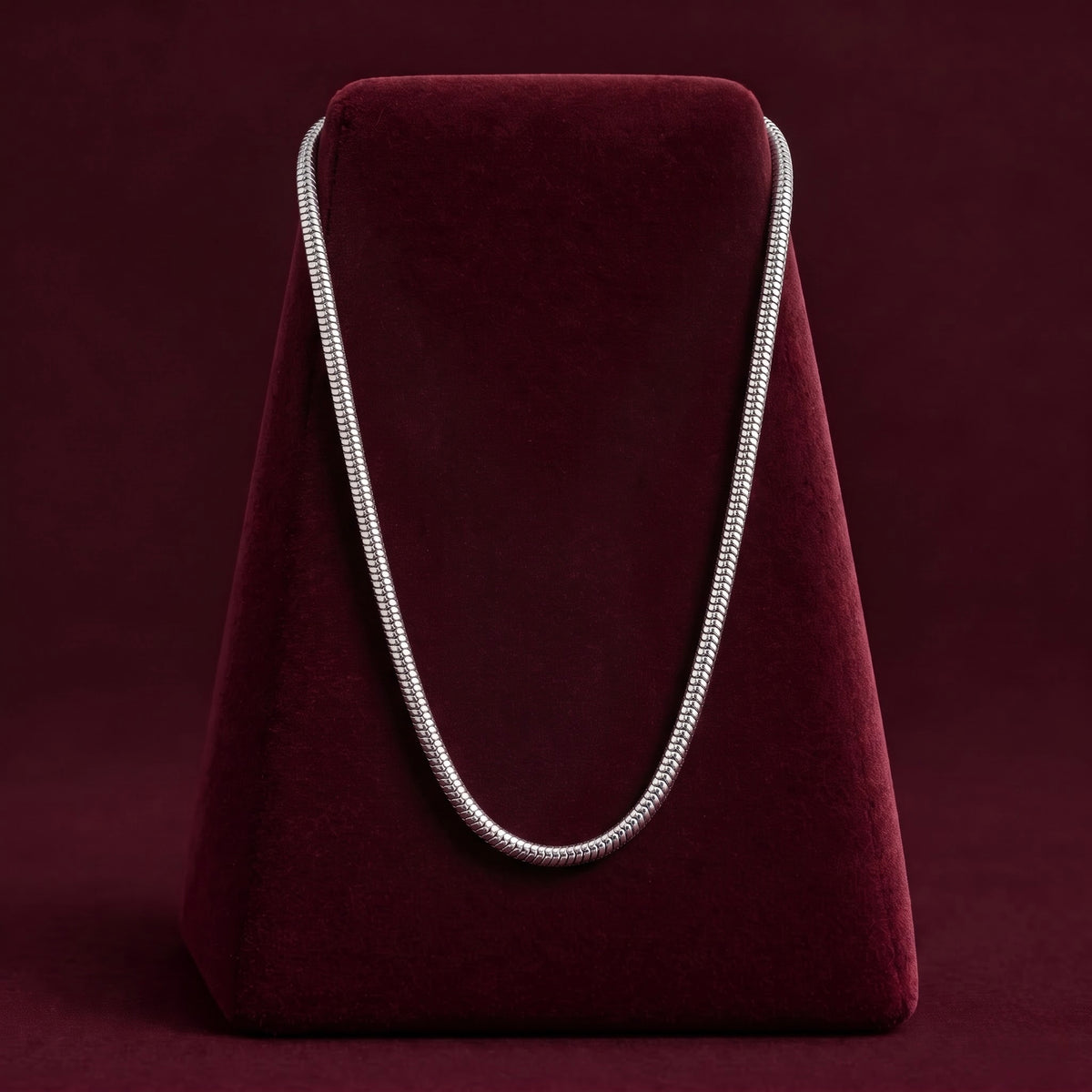Classic Silver-Tone Snake Chain for Men ( Non Sterling ) With HUID hallmark