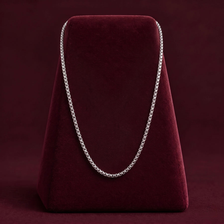 Classic Silver - Tone Chain For Men ( Non Sterling ) With HUID hallmark