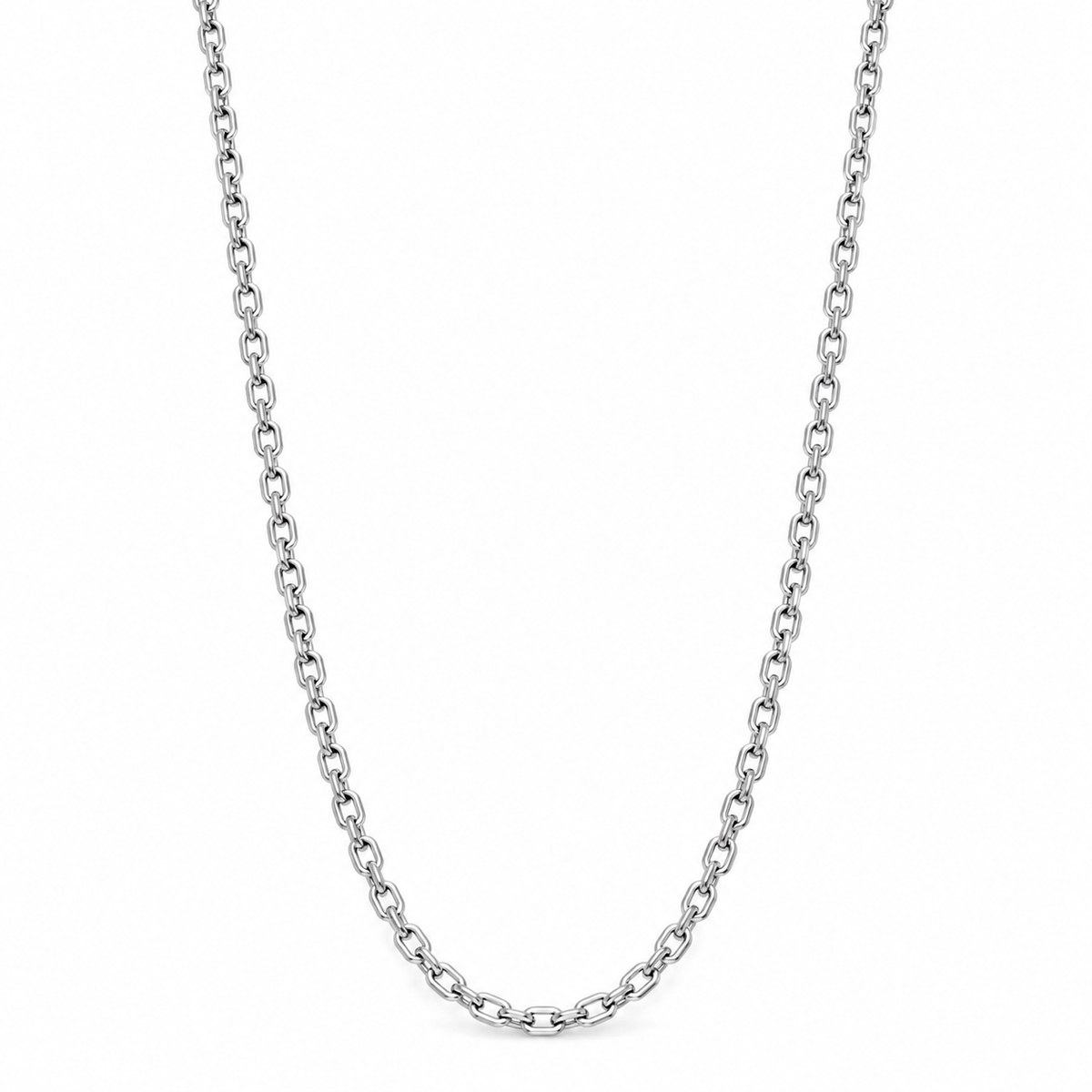 Classic Silver-Tone Cable Link Chain for Men ( Non Sterling ) with HUID hallmark