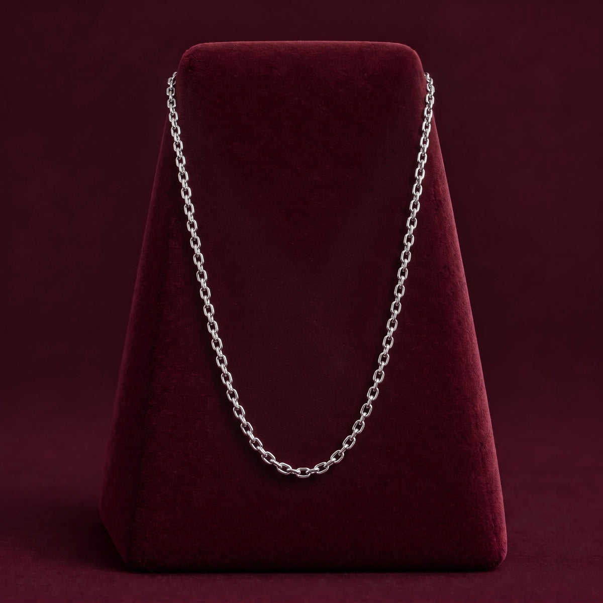 Classic Silver-Tone Cable Link Chain for Men ( Non Sterling ) with HUID hallmark