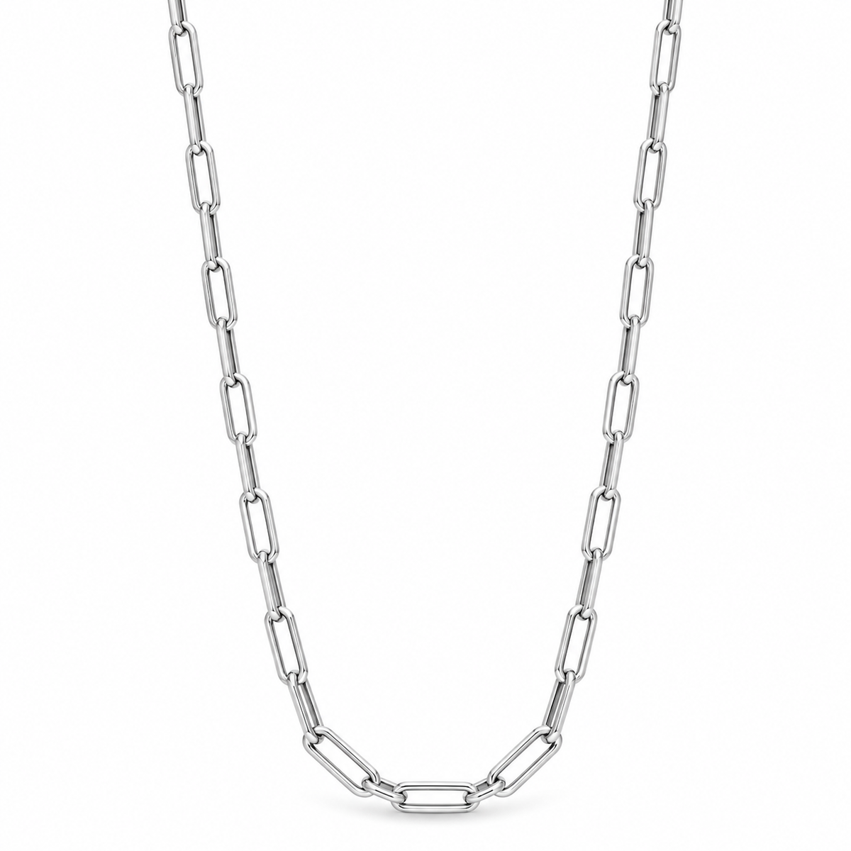 Modern Silver-Tone Paperclip Chain for Men ( Non Sterling ) with HUID hallmark