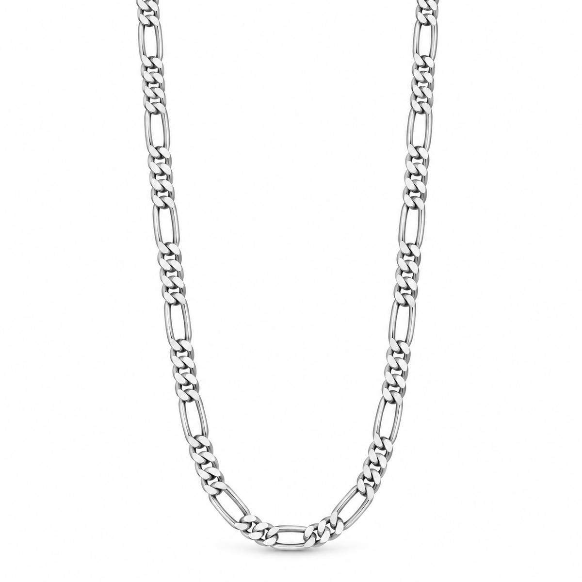 Silver-Tone Alternating Link Chain for Men (Non Sterling ) with HUID hallmark