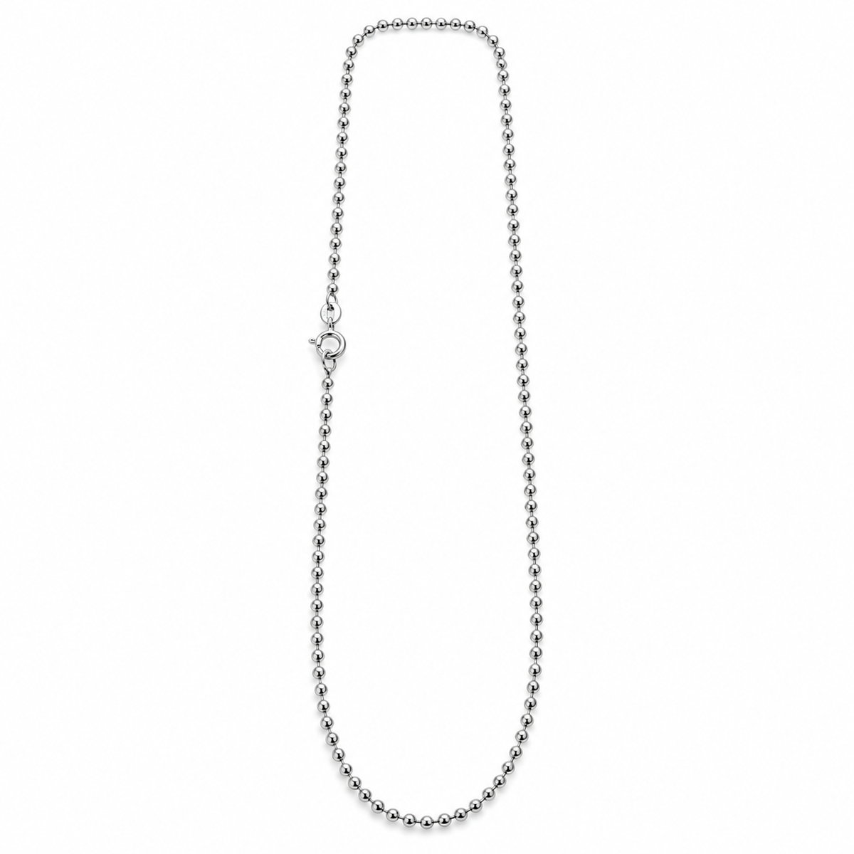 Classic Silver-Tone Ball Chain for Men ( Non Sterling ) With HUDI Hallmark