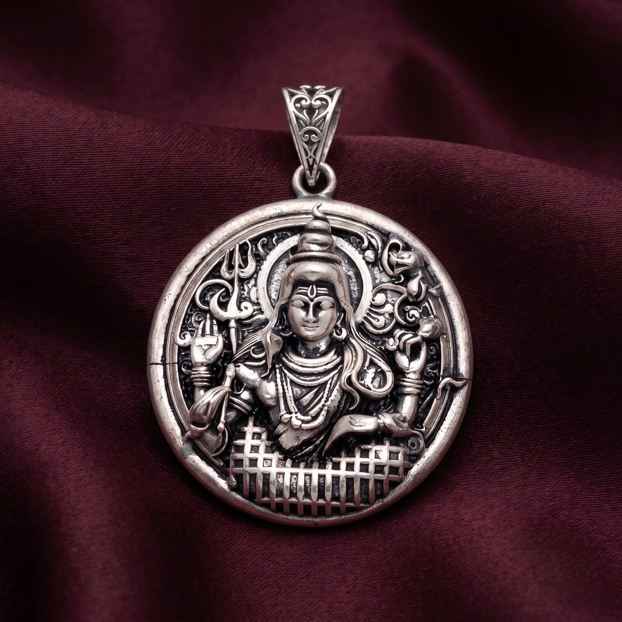 Lord Shiva Heritage Silver Pendant