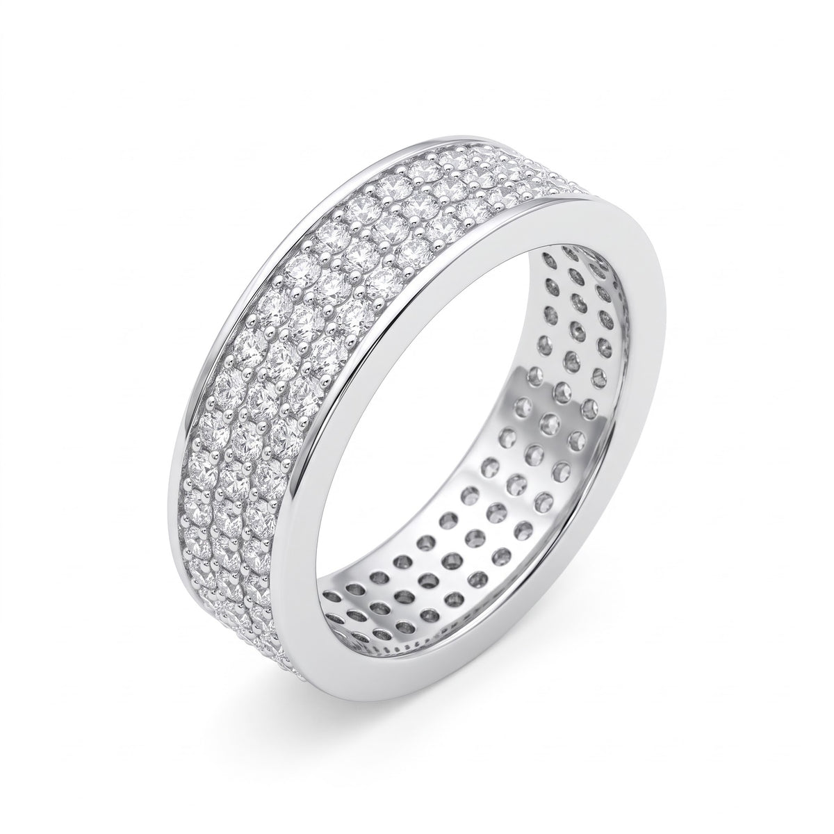 Men’s Classic CZ Pavé 925 Silver Band Ring