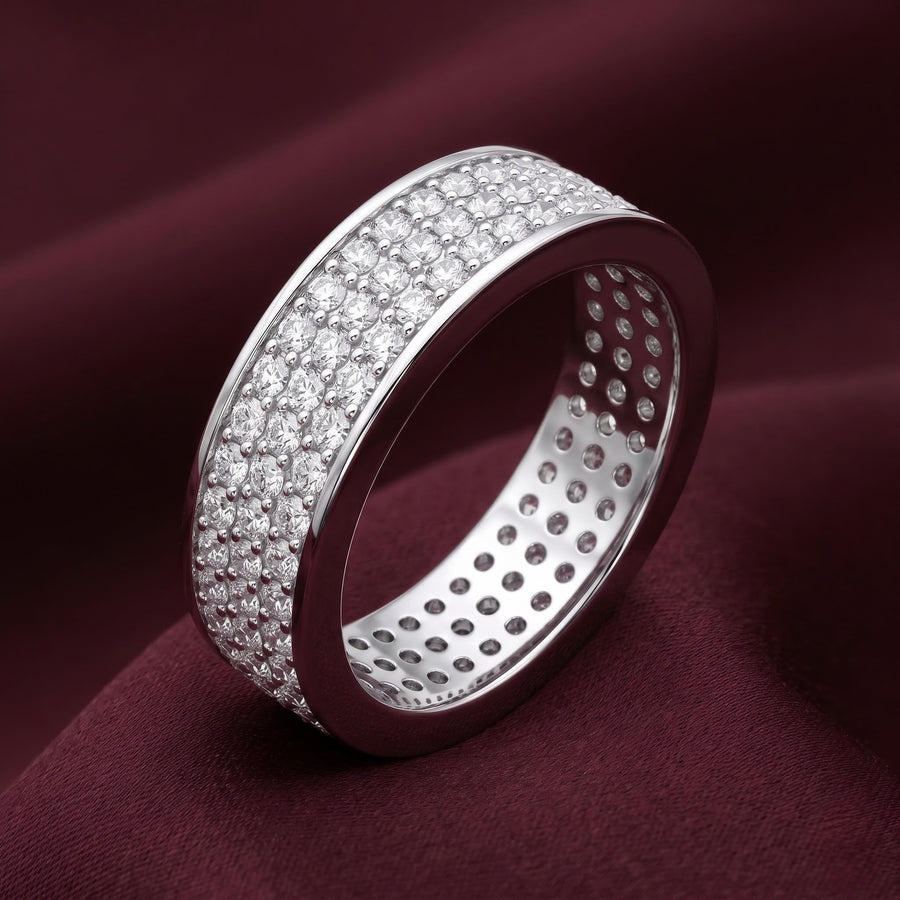 Men’s Classic CZ Pavé 925 Silver Band Ring