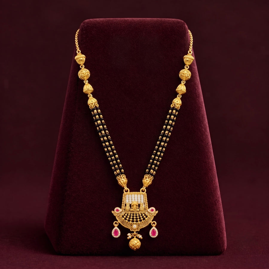Gold-Tone Traditional Black Bead Mangalsutra