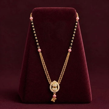 Green Stone Gold-Tone Mangalsutra