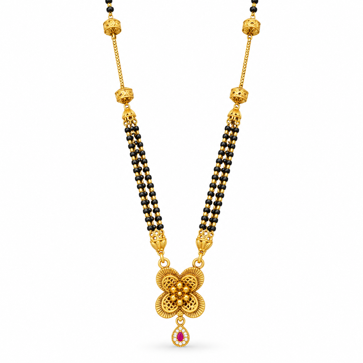 Traditional Gold-Tone Floral Mangalsutra