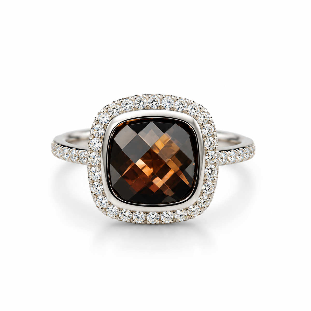 Smoky Brown Gemstone Silver Ring