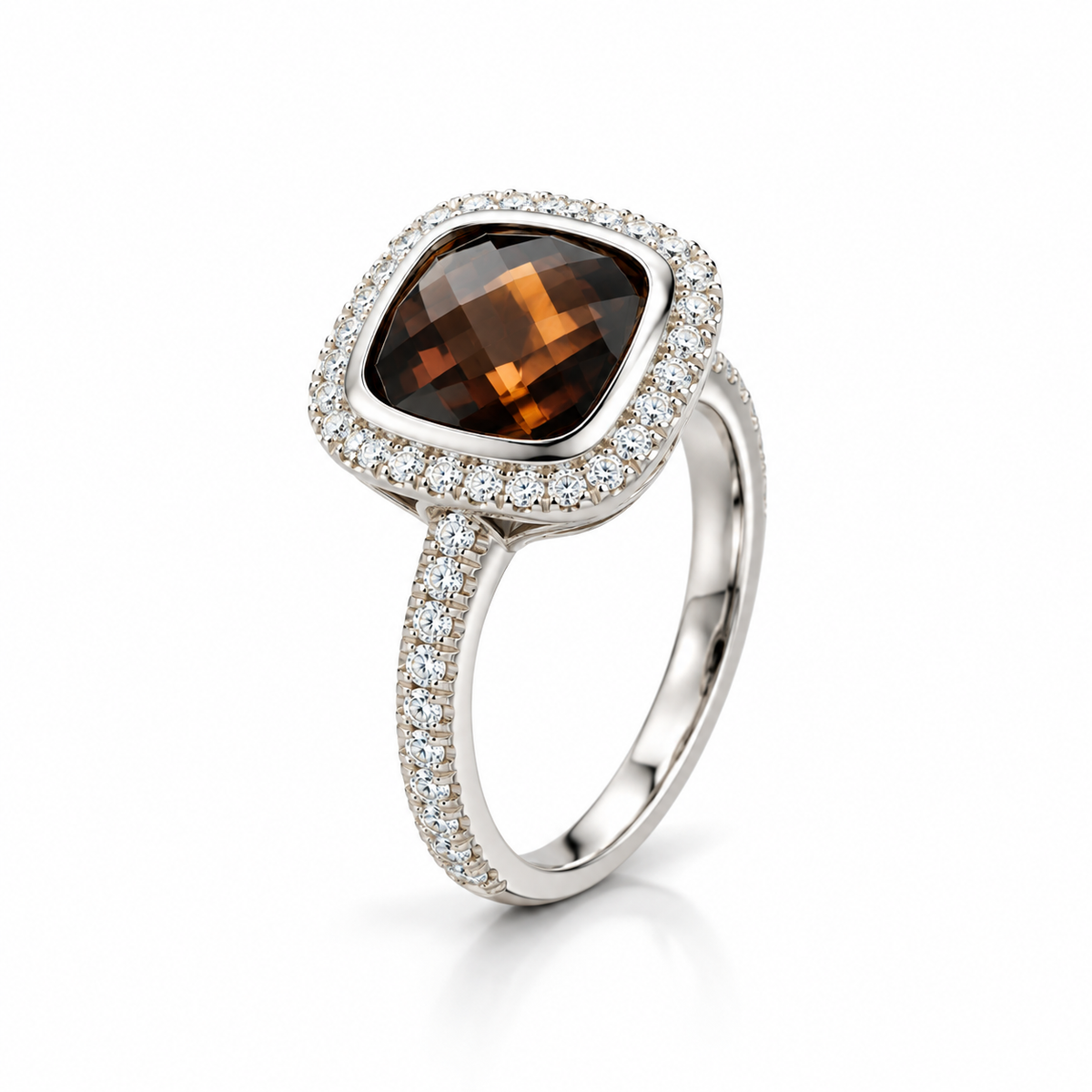 Smoky Brown Gemstone Silver Ring