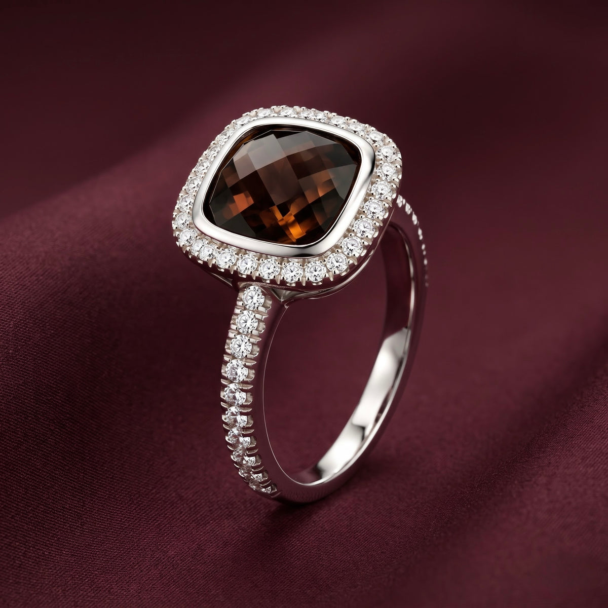 Smoky Brown Gemstone Silver Ring