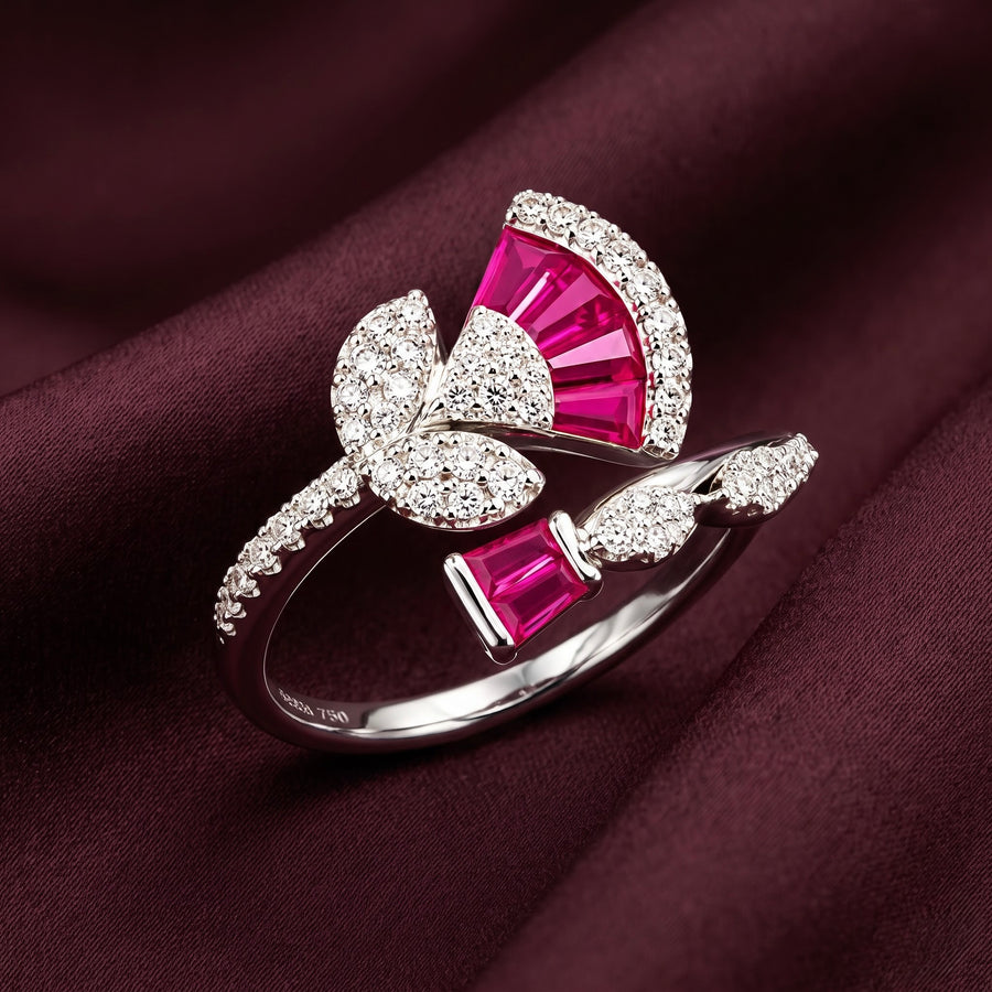 Pink Floral Vine Ring
