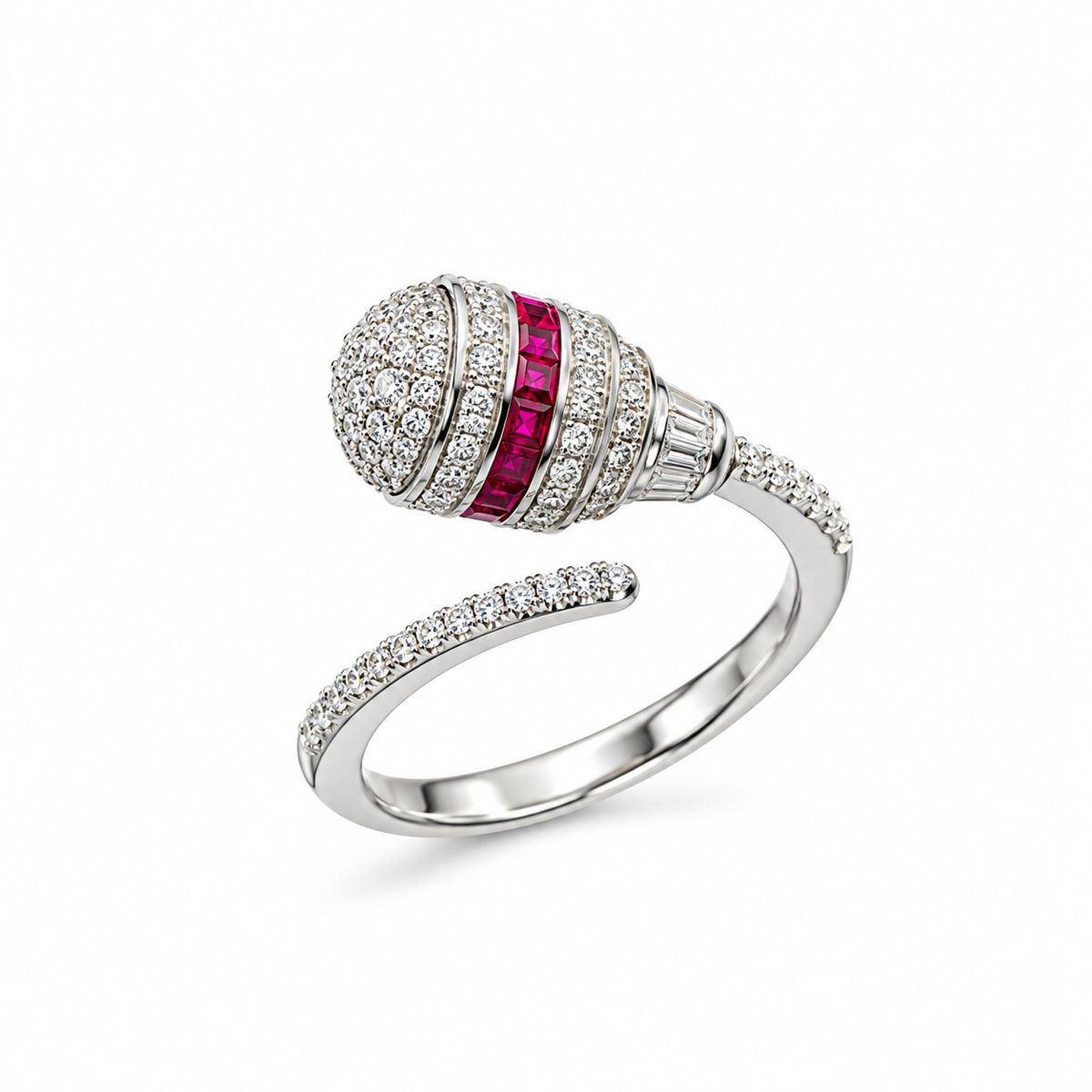 Ruby Halo Dome Ring