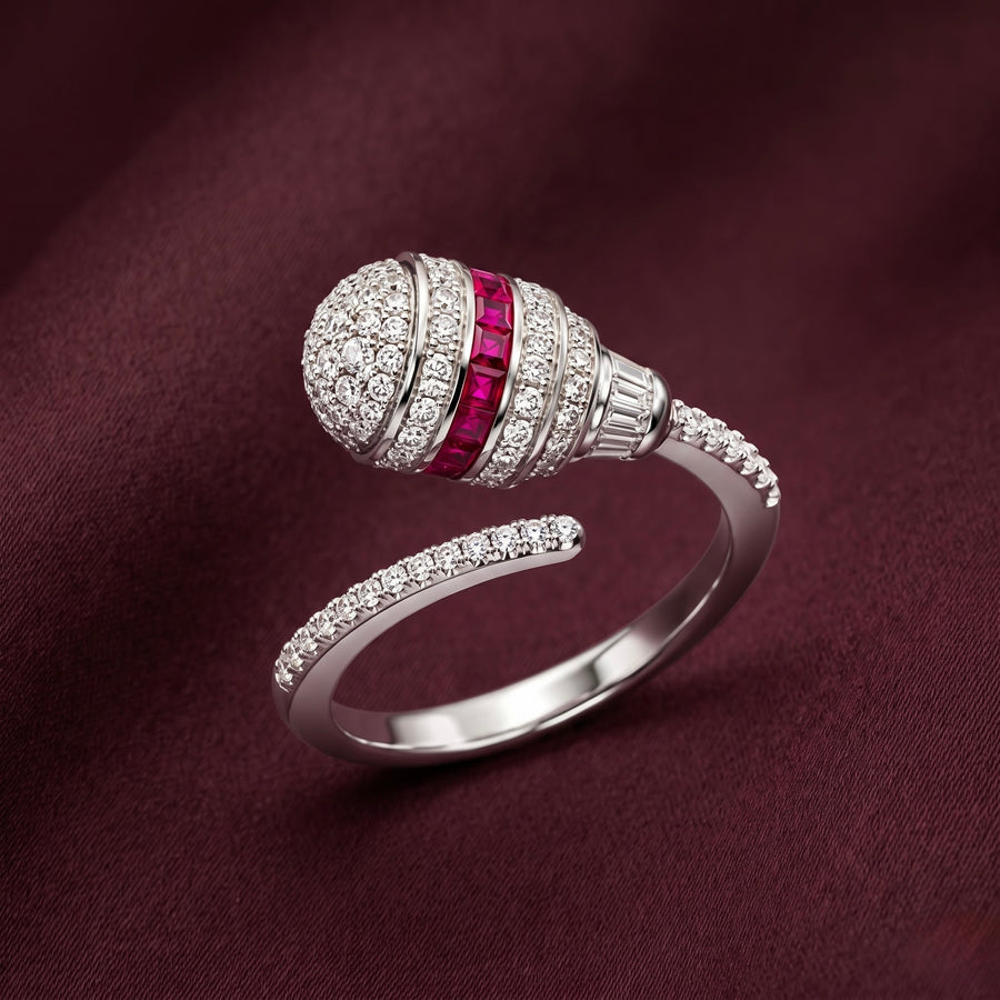 Ruby Halo Dome Ring
