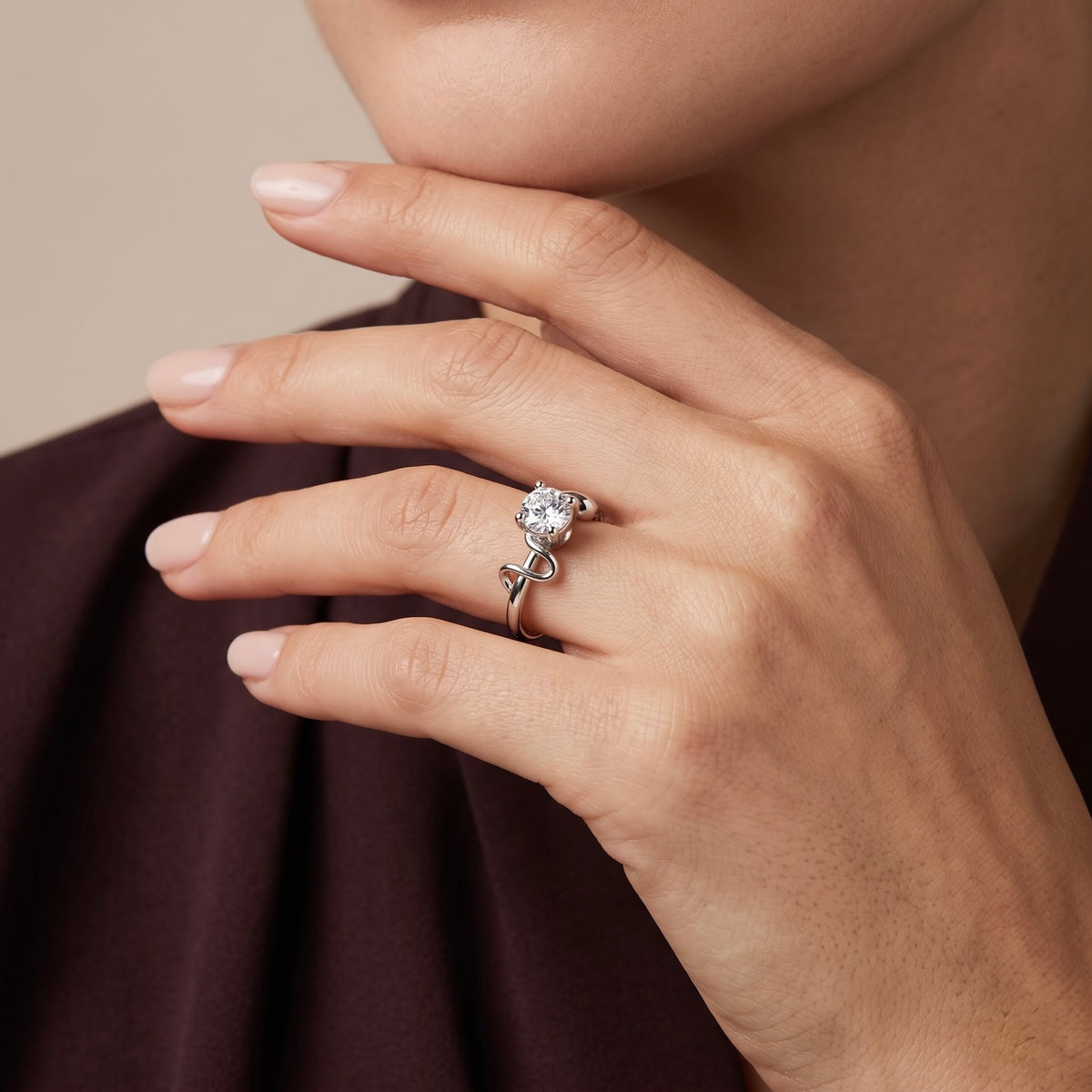 Four Leaf Sparkle Silver Ring
