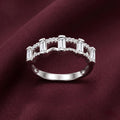 Baguette Halo Silver Ring