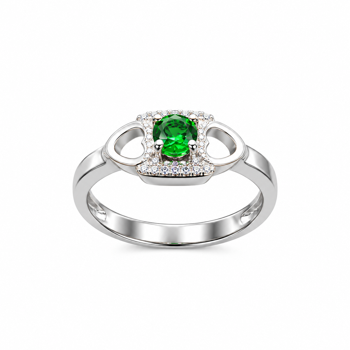 Emerald Halo 925 Silver Ring
