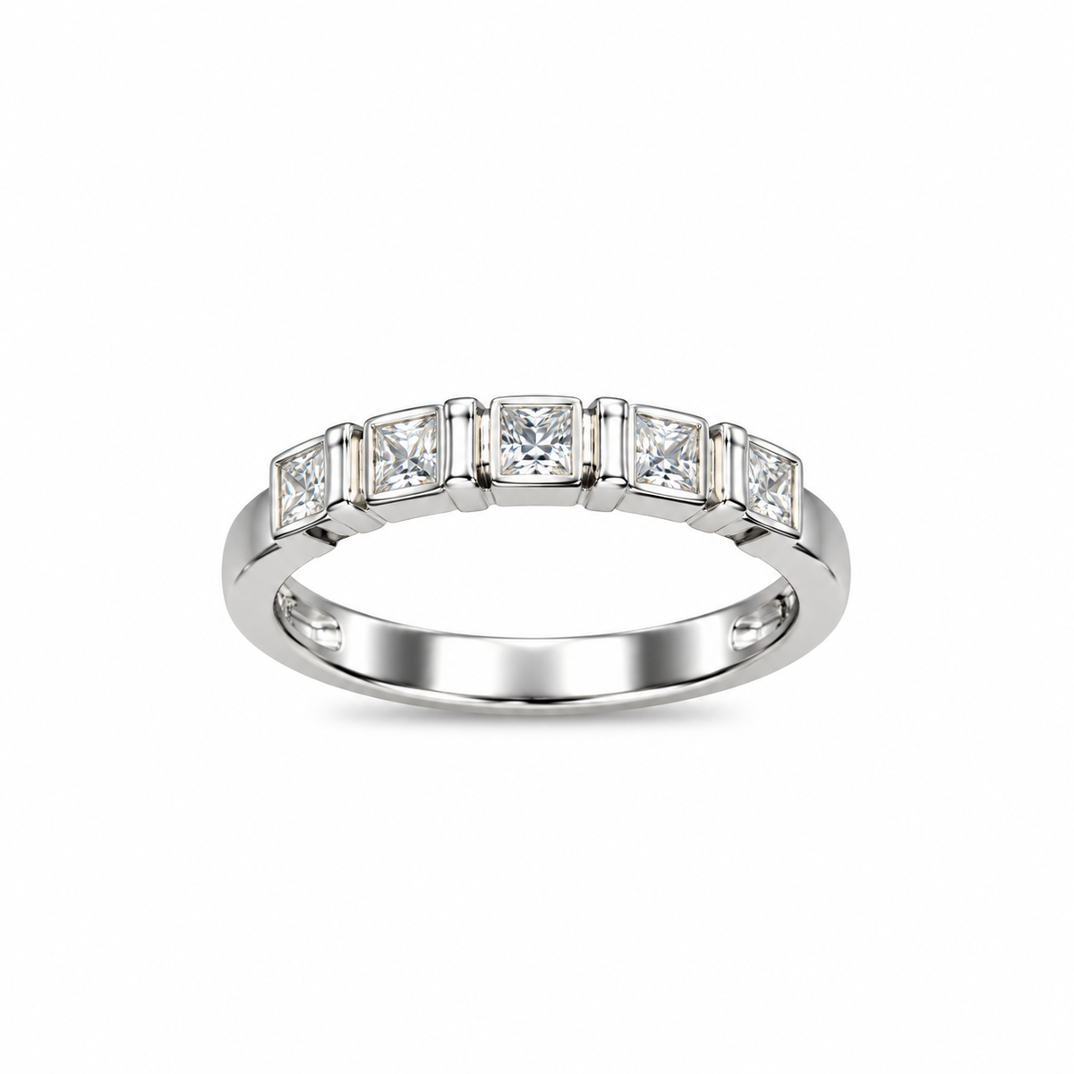 Classic Princess Cut Silver Ring