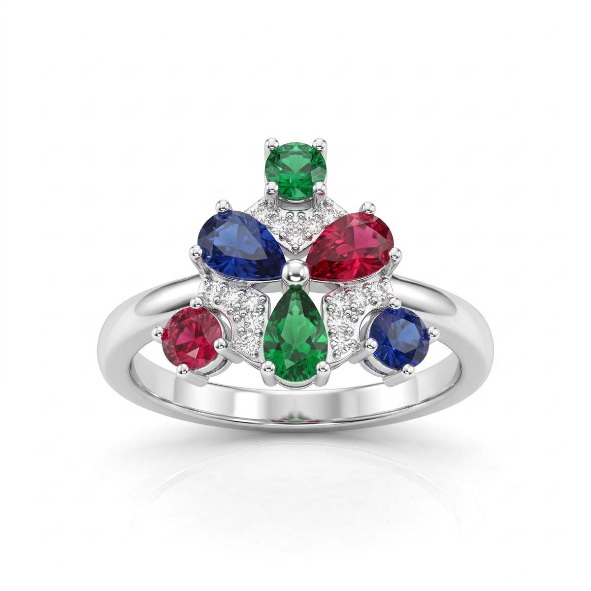 Multicolor Gemstone Statement Ring